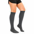 Calze al ginocchio 35-38 in maglia a coste grigio scuro stile classico