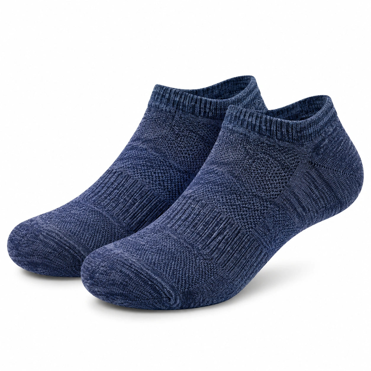 Calze alla caviglia 35-38 in tessuto a maglia blu - elastiche e traspiranti