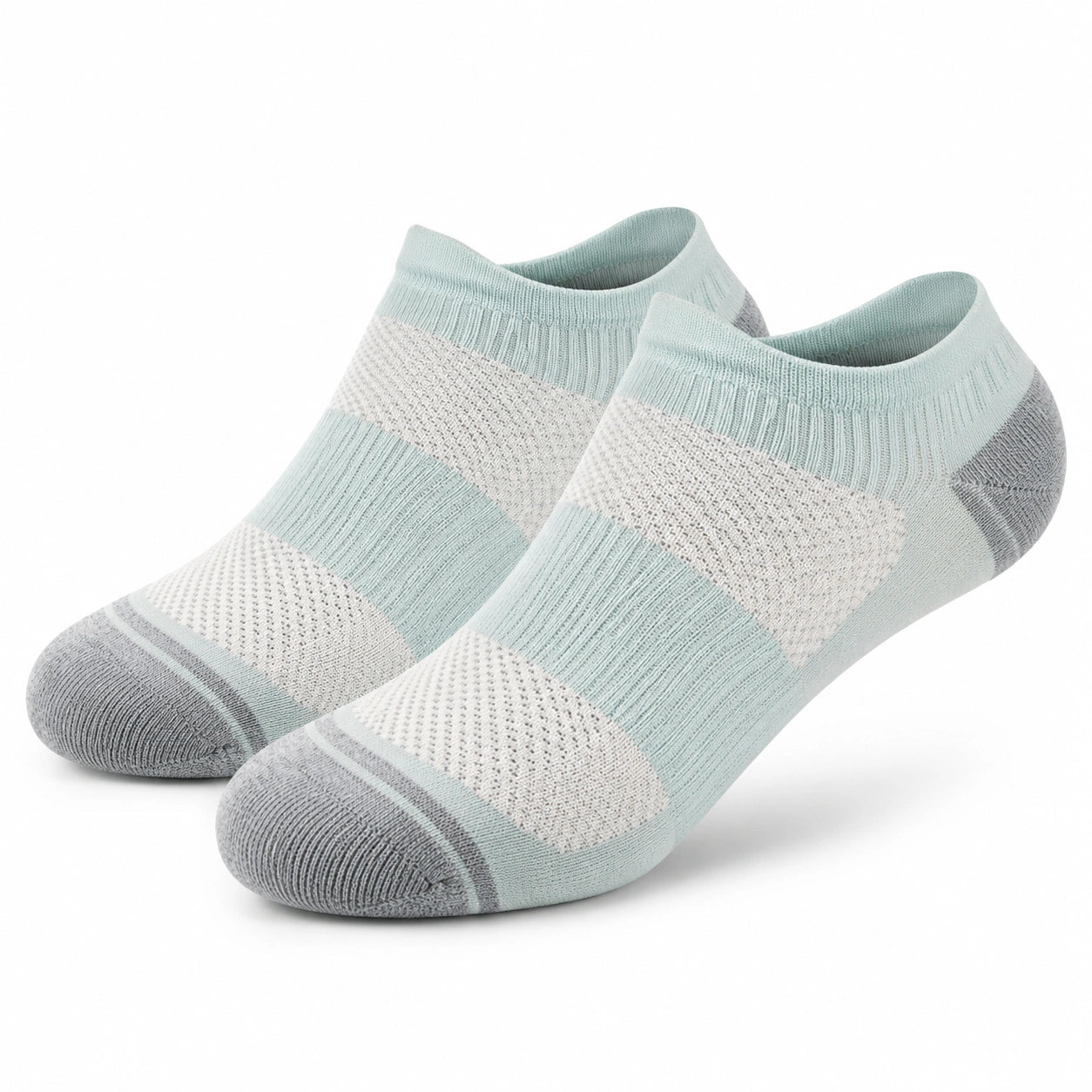 Calzini bassi 35-38 in tessuto a maglia verde chiaro e grigio - traspiranti