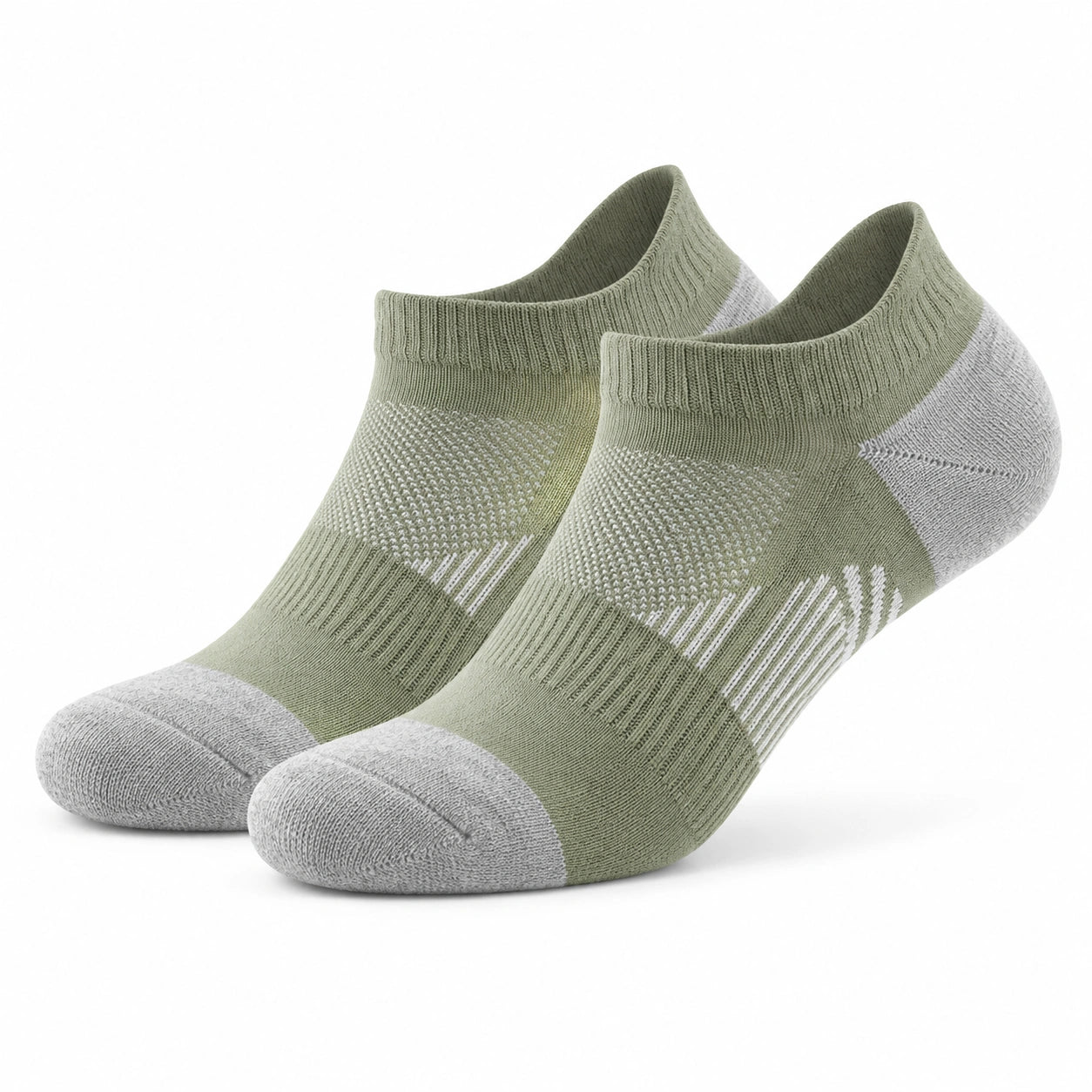 Calze alla caviglia 35-38 in maglia verde salvia e grigio chiaro - traspiranti elastiche