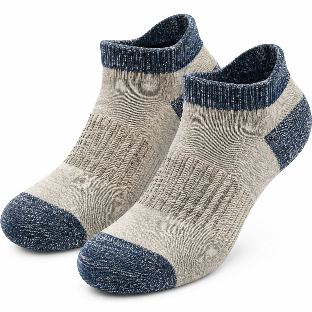Calzini alla caviglia 39-42 in tessuto a maglia beige e blu per uso quotidiano sportivo
