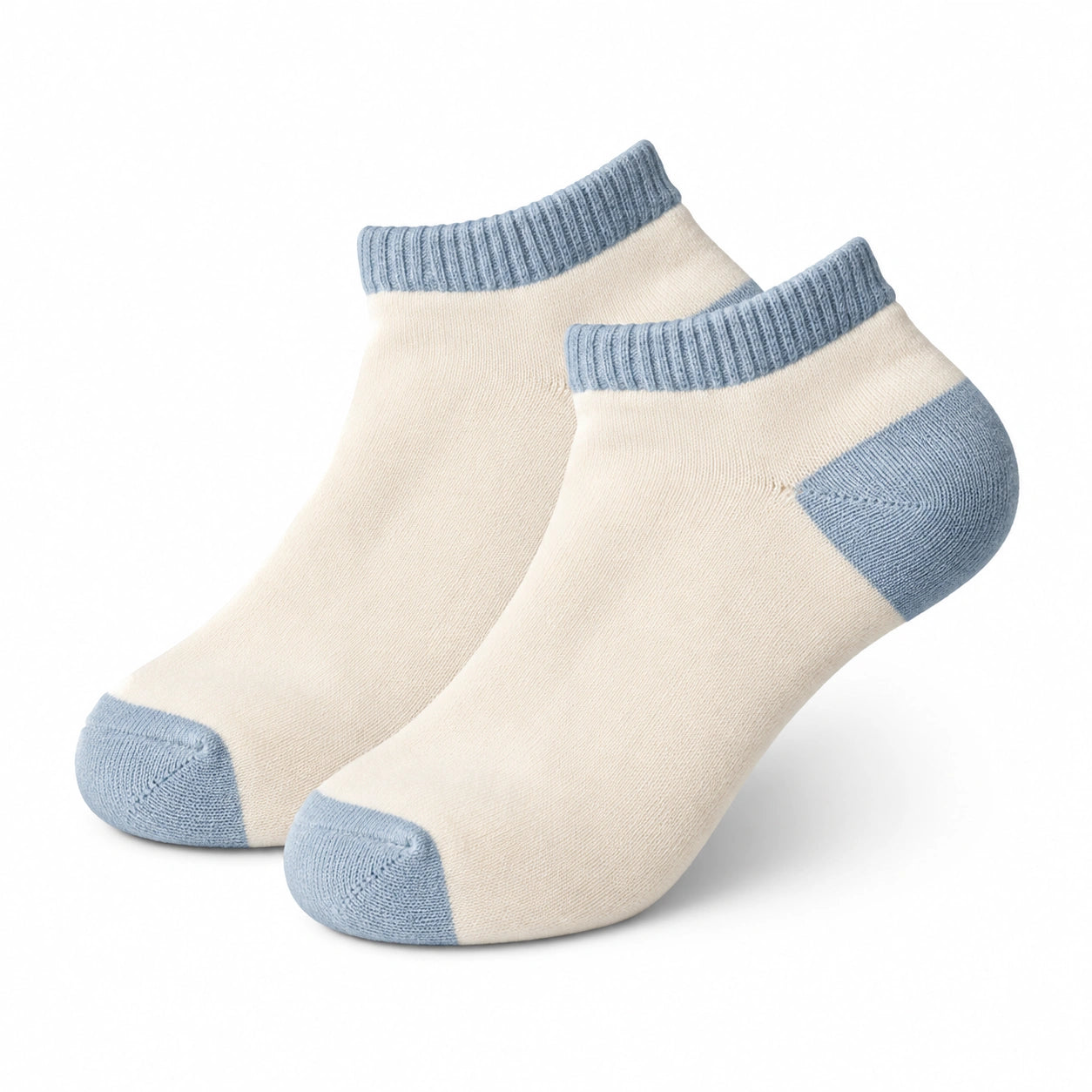 Calzini alla caviglia 43-46 in maglia beige e azzurro stile casual