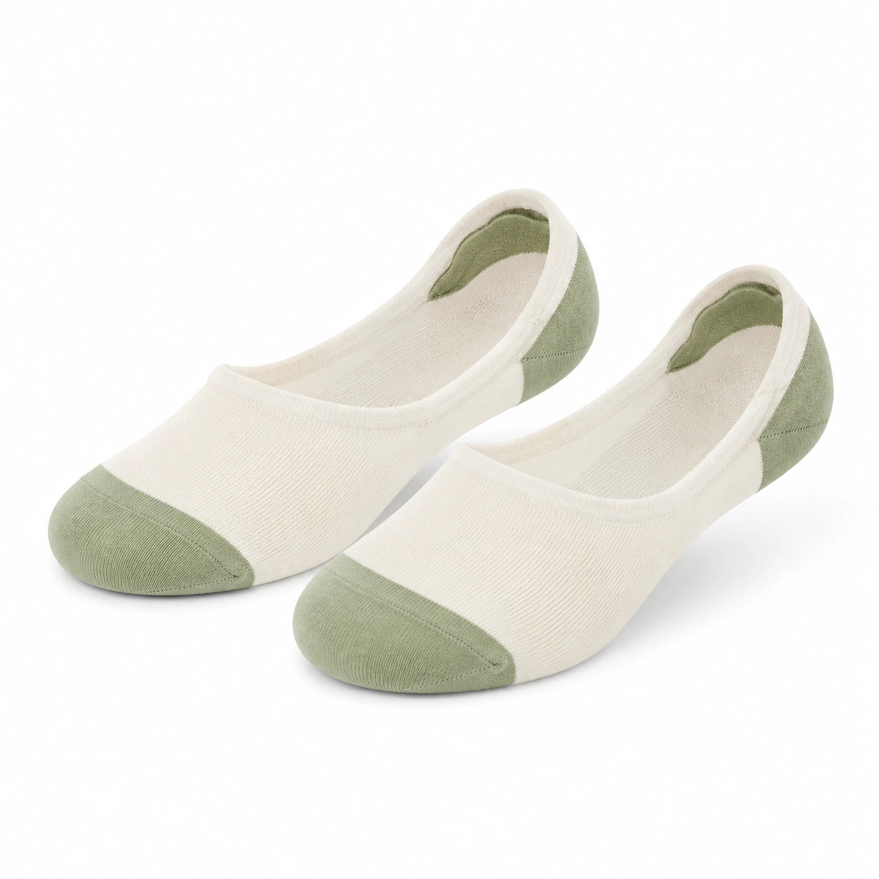 Calzini Bassi 43-46 in Tessuto a Maglia Bianco e Verde - Antiscivolo per Uso Quotidiano