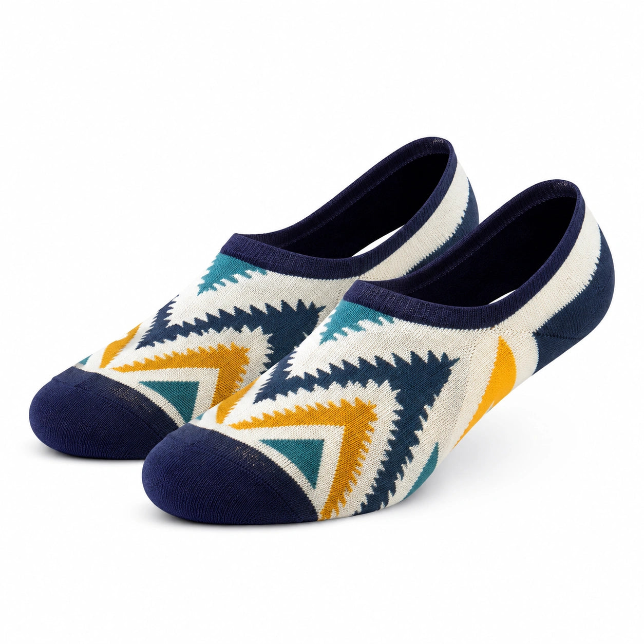 Calzini bassi 39-42 in maglia multicolore con motivo geometrico
