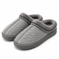 Pantofole 38/39 grigie in tessuto effetto maglia da interno con suola spessa
