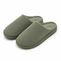 Pantofole da casa 42/43 in tessuto a coste verde oliva con suola antiscivolo