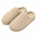 Pantofole da casa 42/43 in tessuto bouclé beige con suola antiscivolo